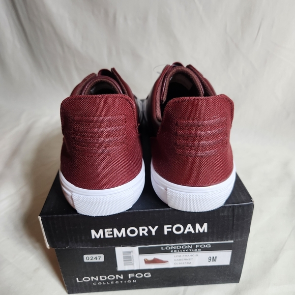London Fog Men's 9M Francis Cabernet/Burgundy Sneakers New In Box - Picture 6 of 7